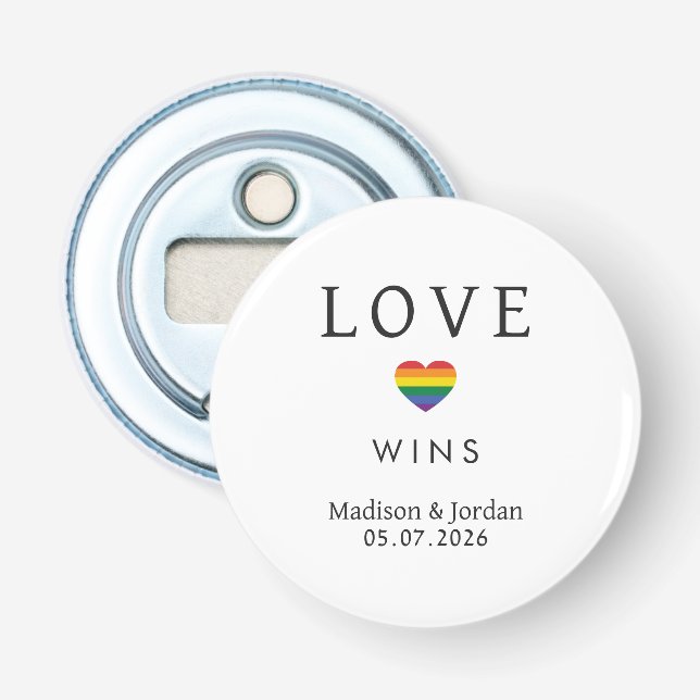 Custom Names / Text Rainbow LOVE Bottle Opener (Front)