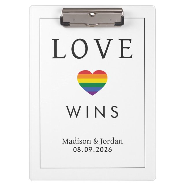 Custom Names / Text Rainbow LOVE Clipboard (Front)
