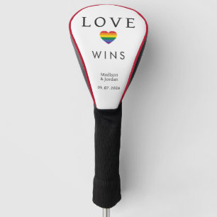 Custom Names / Text Rainbow LOVE Golf Head Cover
