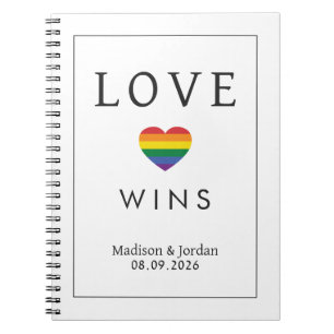 Custom Names / Text Rainbow LOVE Notebook