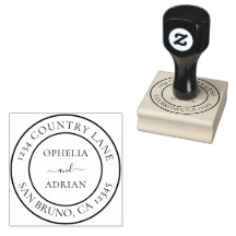 Custom Names Wedding Return Address Round
