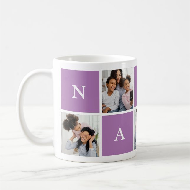 Custom Nanny Grandmother 5 Photo Collage Coffee Mu Coffee Mug (Left)