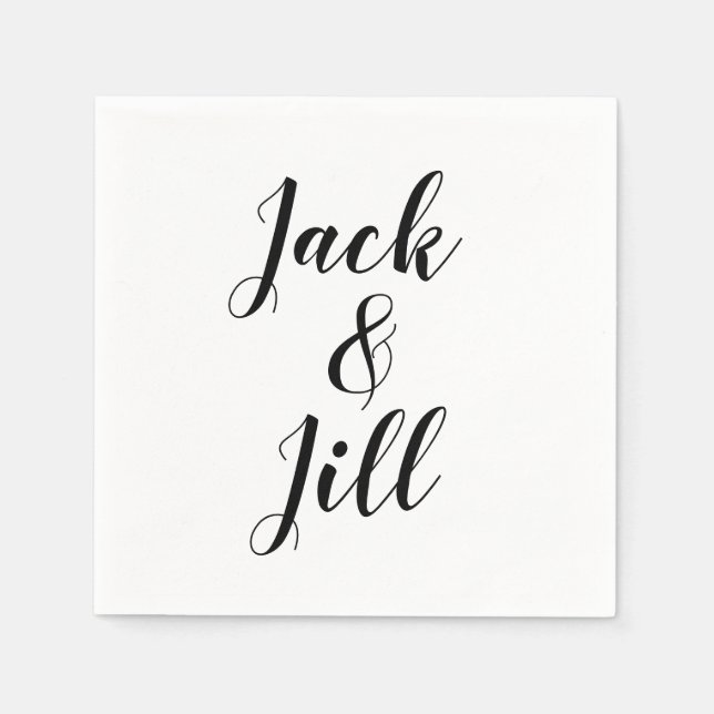 Custom napkins with names of bride and groom (Front)