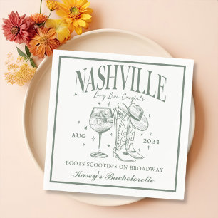 Custom Nashville Bachelorette Rodeo Cocktail Napkin