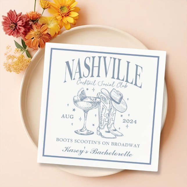 Custom Nashville Bachelorette Rodeo Cocktail Napkin (Creator Uploaded)