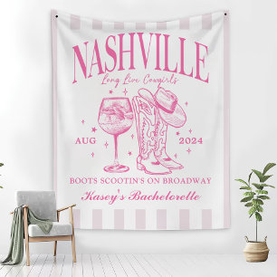 Custom Nashville Bachelorette Rodeo Cocktail Tapestry