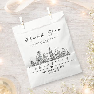 Custom Nashville Skyline – Wedding Welcome      Favour Bags