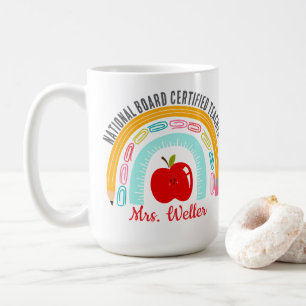 Custom National Board Certified Teacher Rainbow Coffee Mug