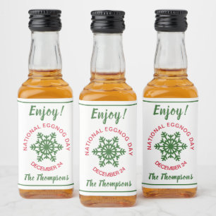 Custom National Eggnog Day Celebration December 24 Liquor Bottle Label