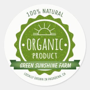 Custom Natural Organic Green Eco Product Classic Round Sticker