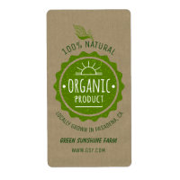 Custom Natural Organic Green Eco Product Label