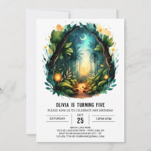 Custom Nature Adventure Woodland Birthday  Invitation