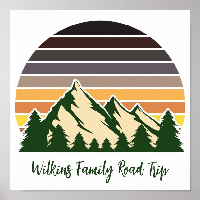 Custom Nature Family Vacation Green Forest Poster (Front)