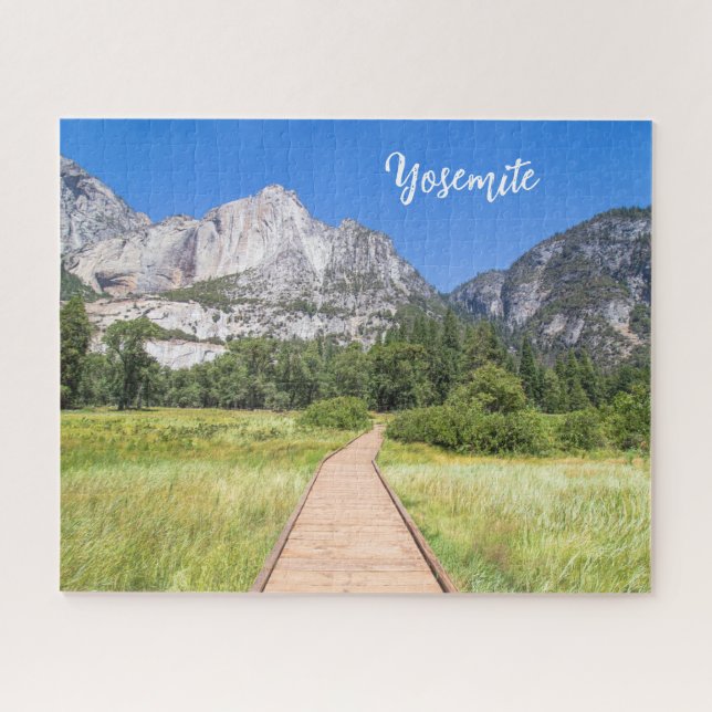 Custom Nature Green Meadow Yosemite  Jigsaw Puzzle (Horizontal)