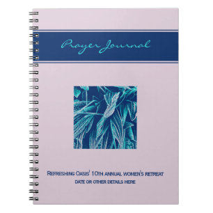 Custom Nature Photo Mauve Aqua Cool Prayer Event Notebook
