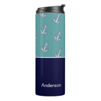 Custom Nautical Anchor Bathroom Teal Navy Blue  