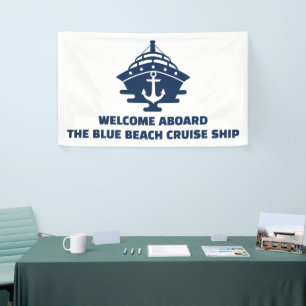 Custom Nautical Anchor Beach Cruise Welcome  Banner
