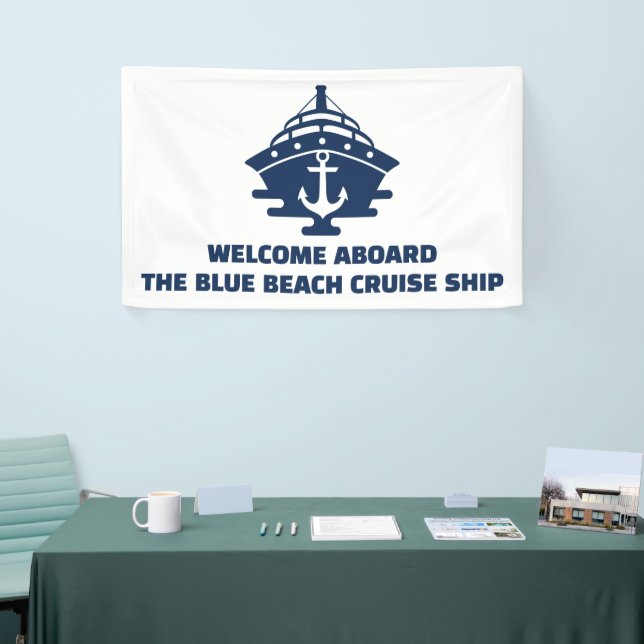 Custom Nautical Anchor Beach Cruise Welcome  Banner (Tradeshow)