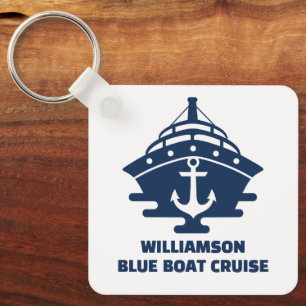 Custom Nautical Anchor Boat Captain Key Ring