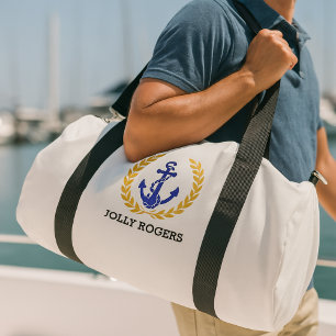 Custom Nautical Anchor Boat Name Duffle Bag
