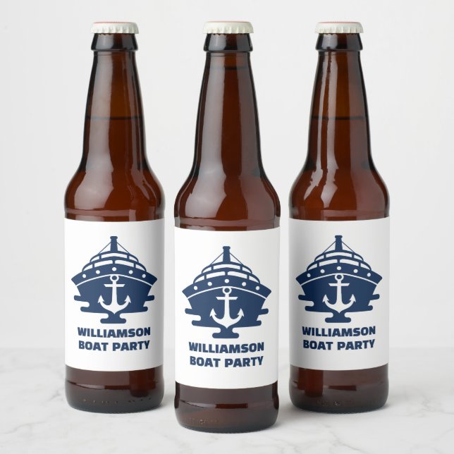 Custom Nautical Anchor Boat Party Beer Bottle Label (Bottles)