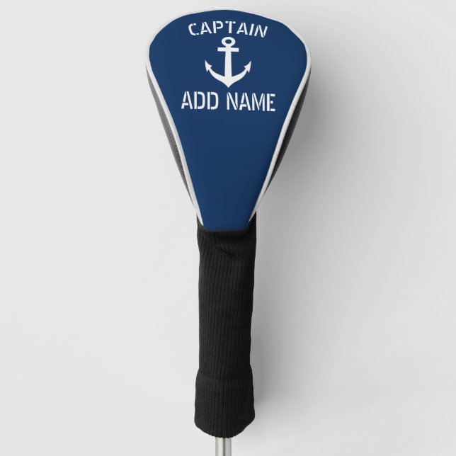 Custom nautical anchor driver cover for golfers (Front)