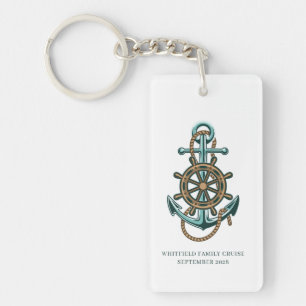 Custom Nautical Anchor Family Reunion Cruise Key Ring