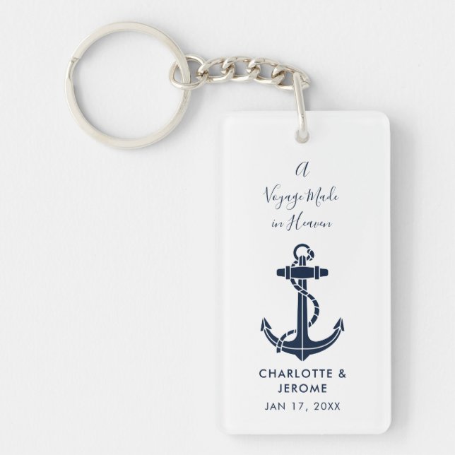 Custom Nautical Anchor Wedding Swag Key Ring (Front)