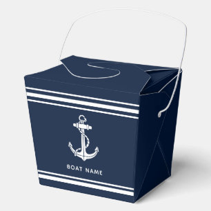 Custom Nautical Boat Anchor and Name Favour Box