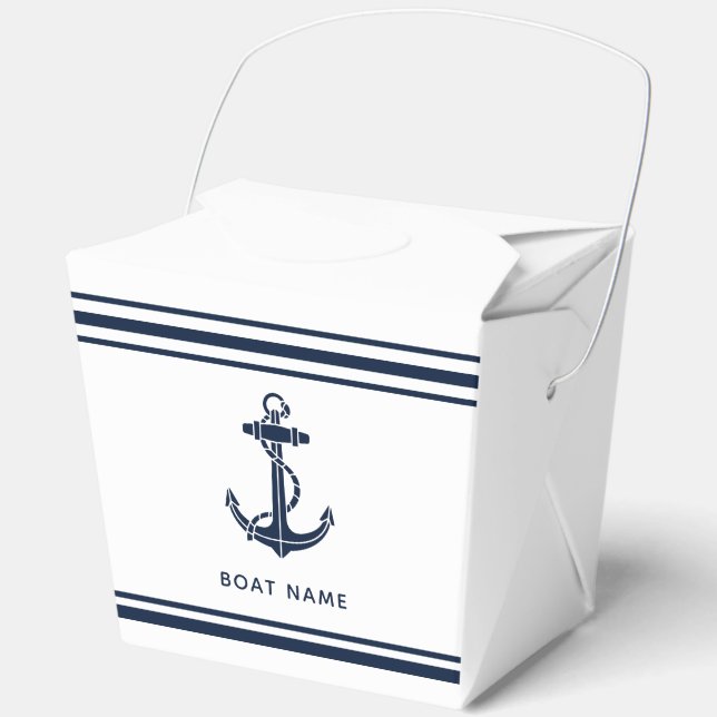 Custom Nautical Boat Anchor and Name Favour Box (Front)