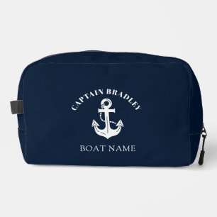 Custom Nautical Boat Name Anchor Captain Dopp Kit