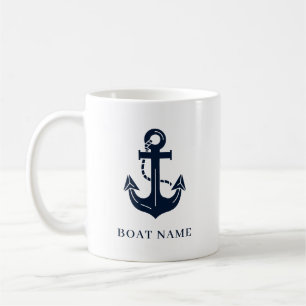 Custom Nautical Boat Name Anchor Coffee Mug