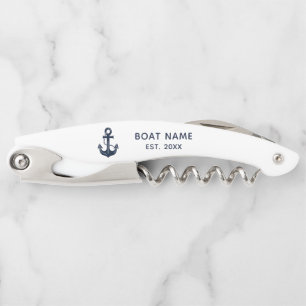 Custom Nautical Boat Name Anchor Corkscrew