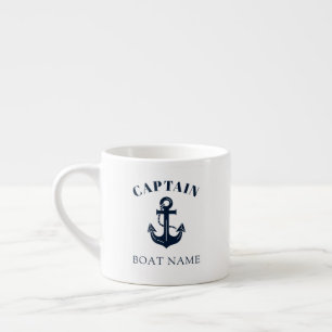 Custom Nautical Boat Name Anchor Espresso Cup