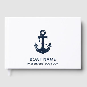 Custom Nautical Boat Name Anchor Guest Book