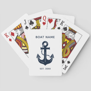Custom Nautical Boat Name Anchor Playing Cards