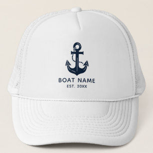 Custom Nautical Boat Name Anchor Trucker Hat