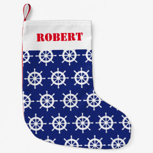 Custom nautical Christmas stocking for sailor