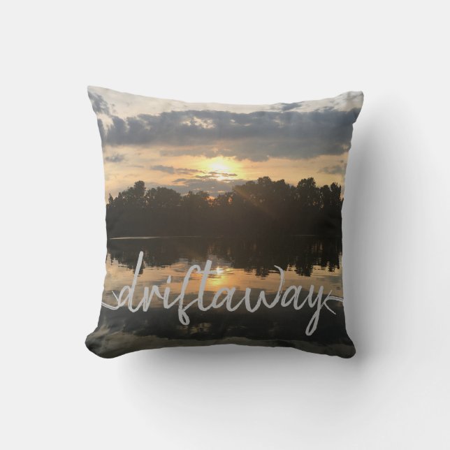 CUSTOM nautical DRIFT AWAY script lettering Cushion (Front)