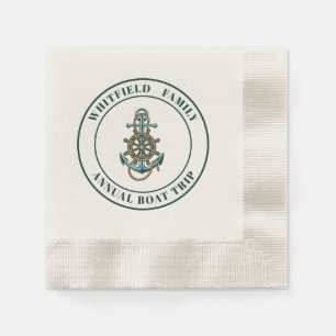 Custom Nautical Family Yacht Summer Sailing Napkin