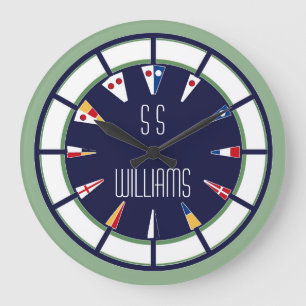 Custom Nautical Flag Numeral Wall Clock