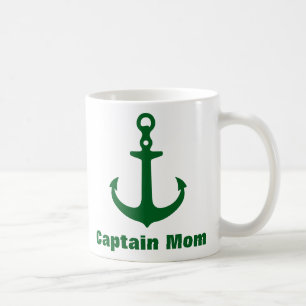 Custom Nautical Forest Green Anchor Mug