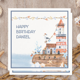 Custom Nautical Lighthouse Napkin