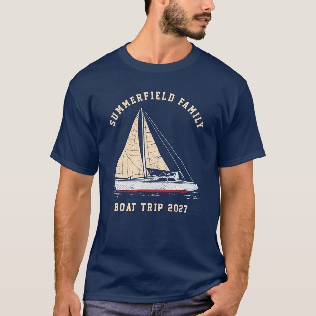 Custom Nautical Matching Family Boat Trip T-Shirt (Front)