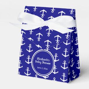 Custom Nautical Navy Blue and White Baby Shower Favour Box