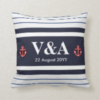Custom Nautical Navy White Stripes