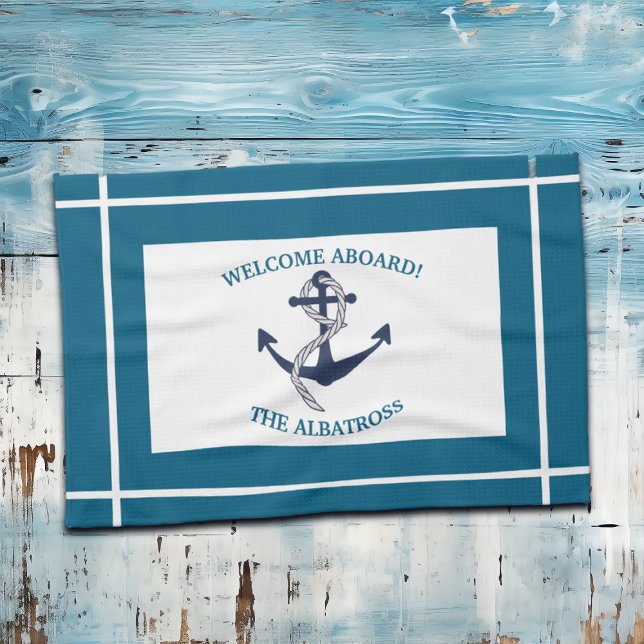 Custom Nautical Pattern Boat Anchor Tea Towel (Creator Uploaded)