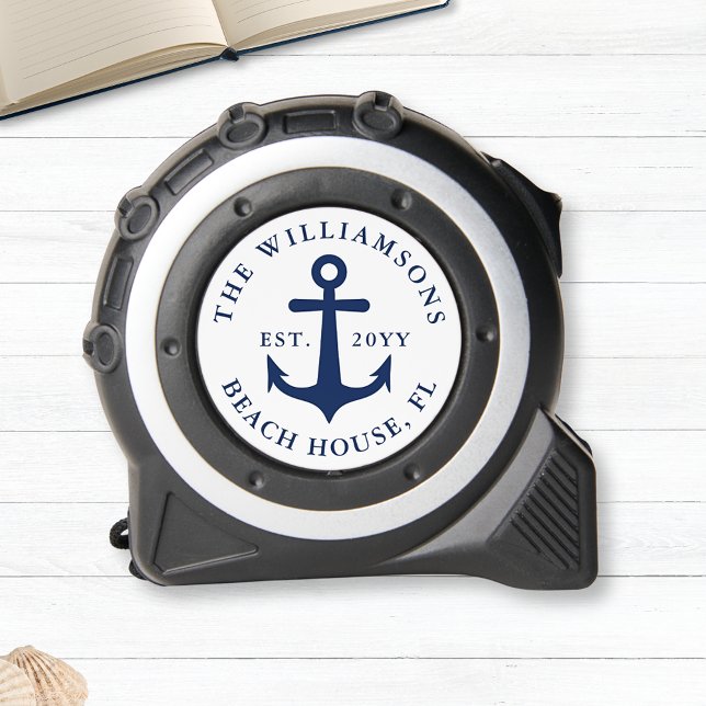 Custom Nautical White Navy Blue Anchor Beach House 1 (Creator Uploaded)