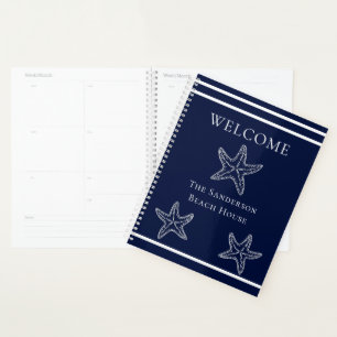Custom Nautical White Navy Blue Starfish Beach Not Planner