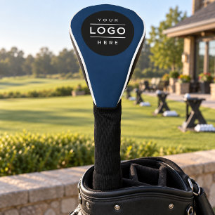 Custom Navy Blue Business Logo Branded Driver Golf Head Cover